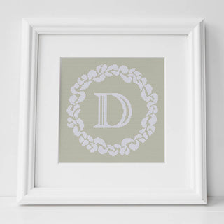 Grace Wreath Monogram - Cross Stitch Kit or Pattern
